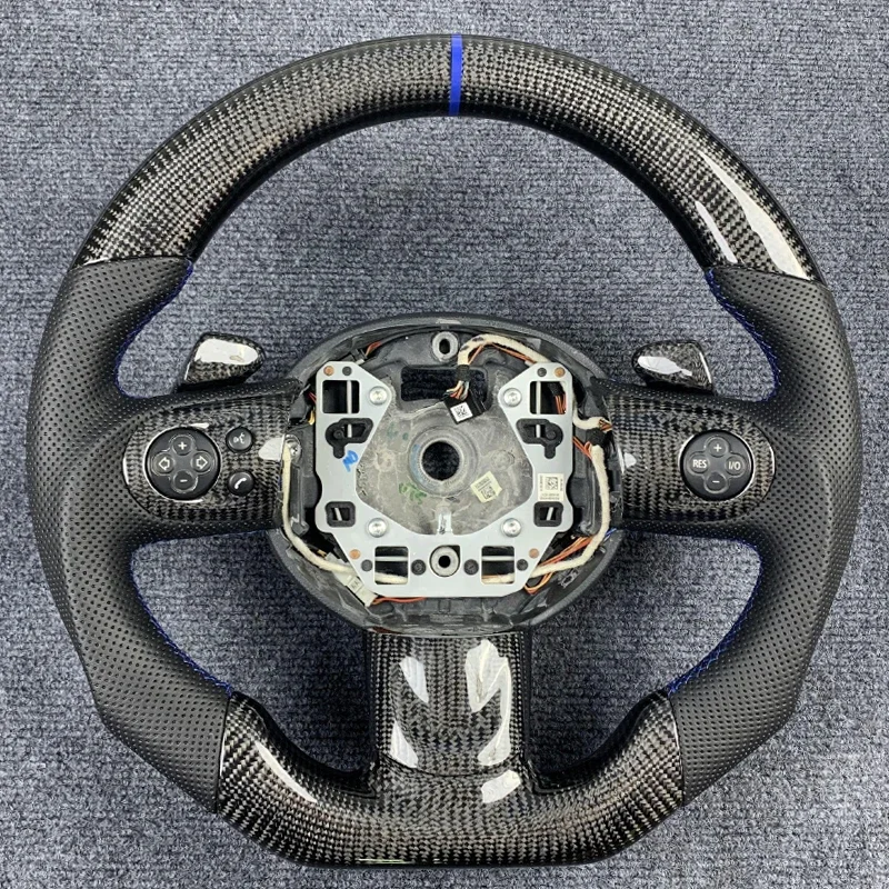 Фото Для MINI Cooper S R56 R58 R57 R61 R59 JCW руль из углеродного волокна перфорированная кожа на заказ №1