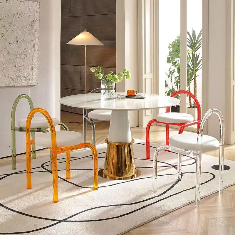 Acrylic Furniture Casual Design Backrest Dining Chair Ins Living Room Single Sofa