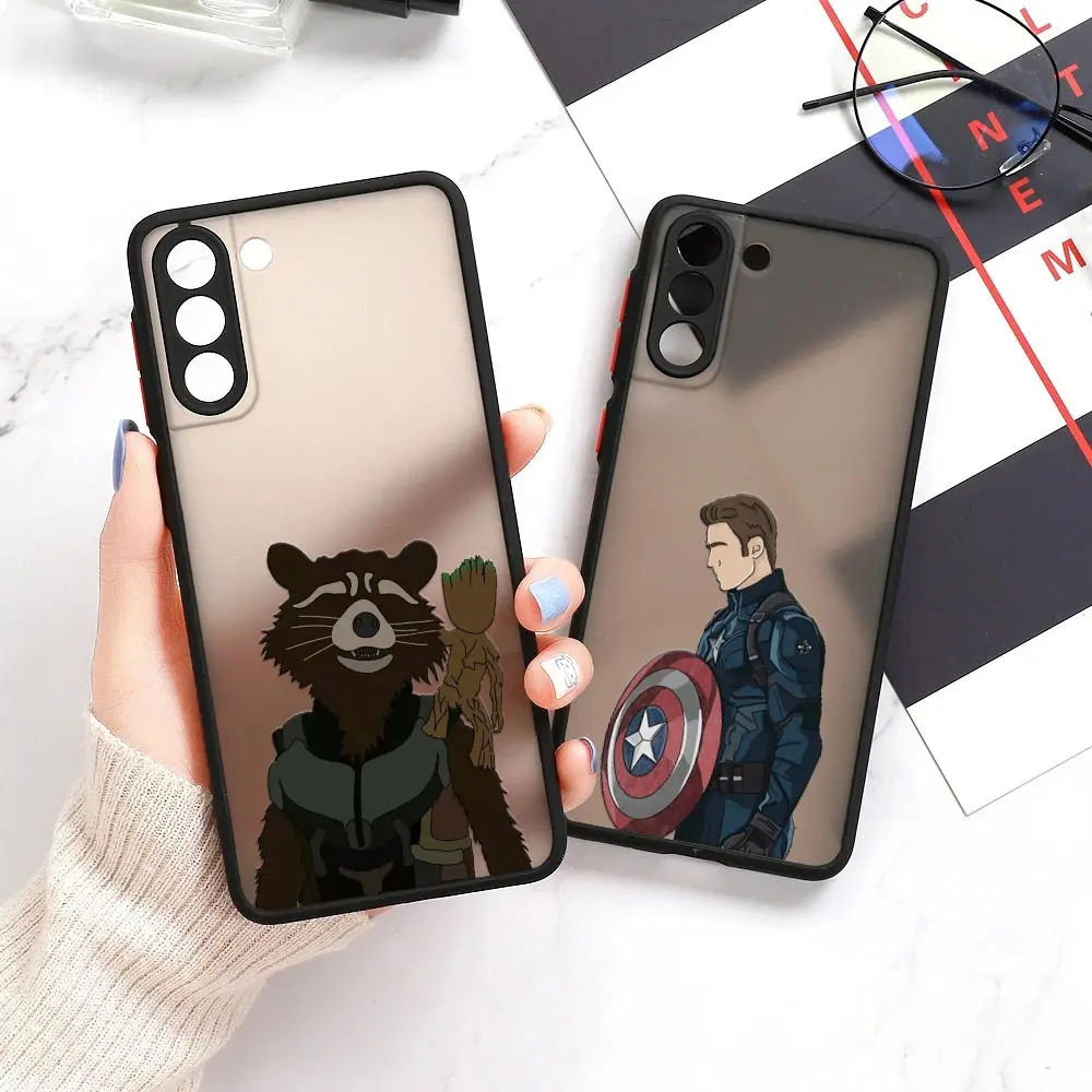

Faceless Marvel S23 Ultra Case For Samsung Galaxy S22 Ultra Case S23 Cover S21 S20 Plus FE S10 Matte Clear Cover Captain America