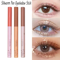 diamond glitter eyeshadow liner pencil face makeup highlighter long lasting matte pink silkworm champagne gold eyeliner pen new