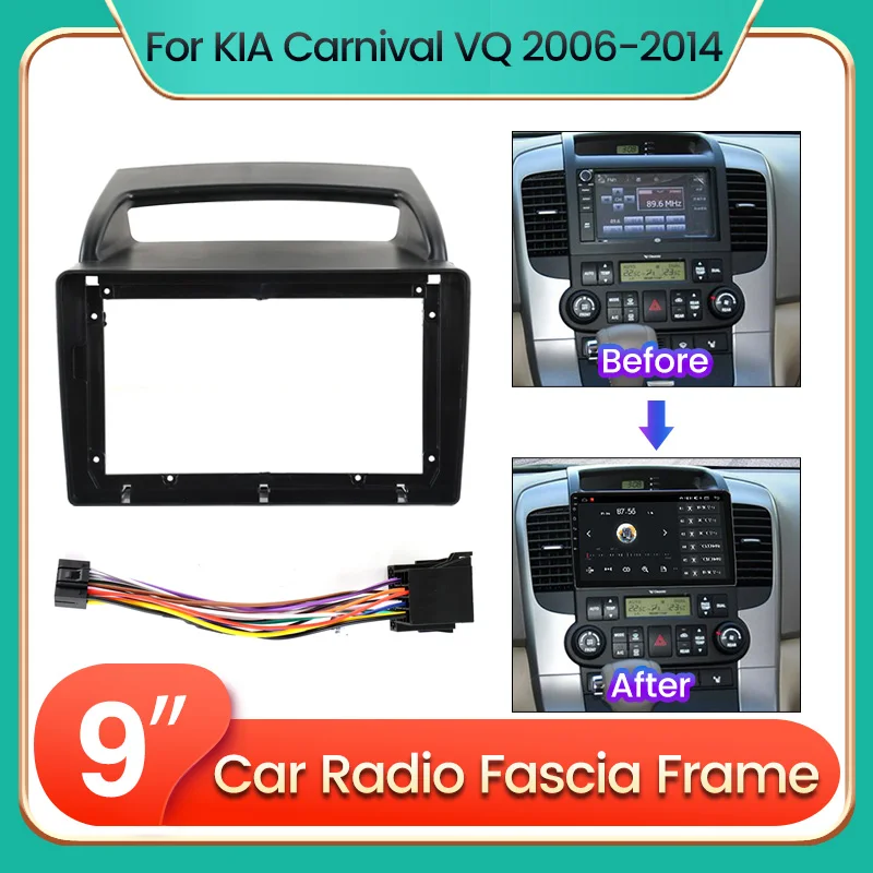 

Рамка для автомобильного радиоприемника KIA Carnival VQ 2006 2007 2008-2019 с 16-контактным кабелем, комплект панели для 9-дюймового хоста, радио