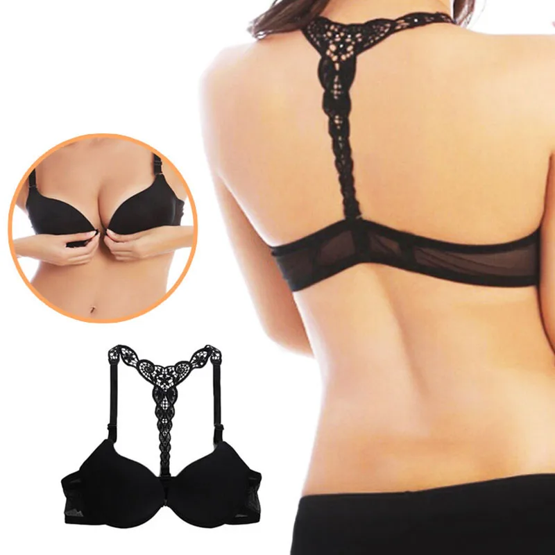 

Sexy Push Up Bra Backless Bra Front Closure Racerback Brassiere Small Breast A B Cup Push Up Bras For Women 30 32 34 36
