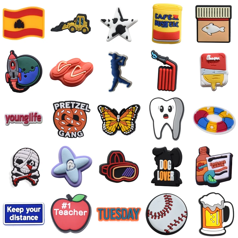 

Decorations for Croc Kids Shoe Charms Para Pins Girl Women Charm Shoes Accessories Set Jeans Wholesale Bulk Gifts Boy Packs Men