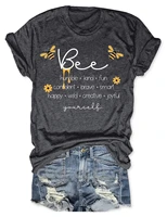 teeteety womens high quality 100 cotton bee something printed graphic o neck t shirt