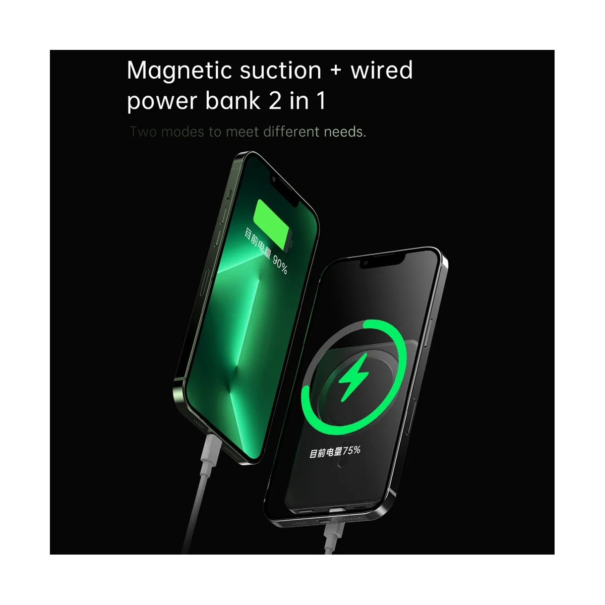 

20W 10000MAh Macsafe Powerbank Magnetic Power Bank Wireless Charger Portable Charger 20W Power Bank Fast Charging,GREY