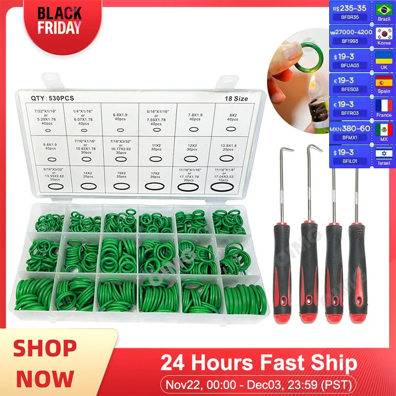 Набор уплотнительных колец для автомобильного крана 530/270 шт