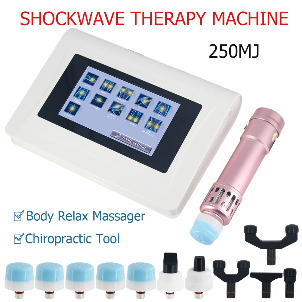 

Extracorporeal Shock Wave Equipment For Plantar Fascitis ED Treatment 2in1 Chiropractic Tool 250mj Shockwave Therapy Machine