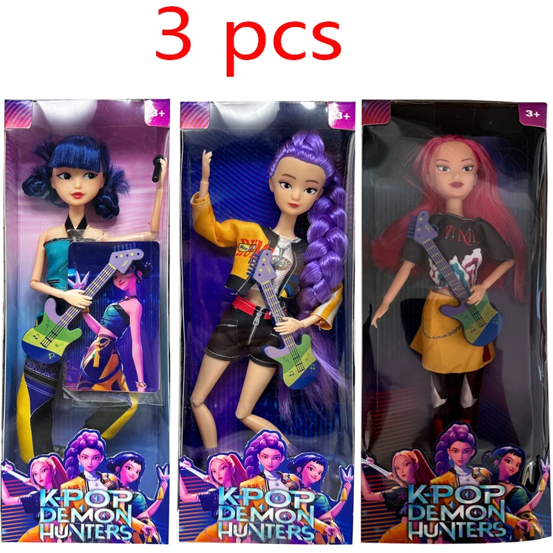 Набор из 3 фигурок K-Pop Demon Hunters: Аниме-персонажи K-Pop Girl Group, мультяшные фигурки Руми, Зои, Мира, виниловые куклы-модели, подарок для девочек (art.: 3920d8c19e3f8) - 3920d8c19e3f8