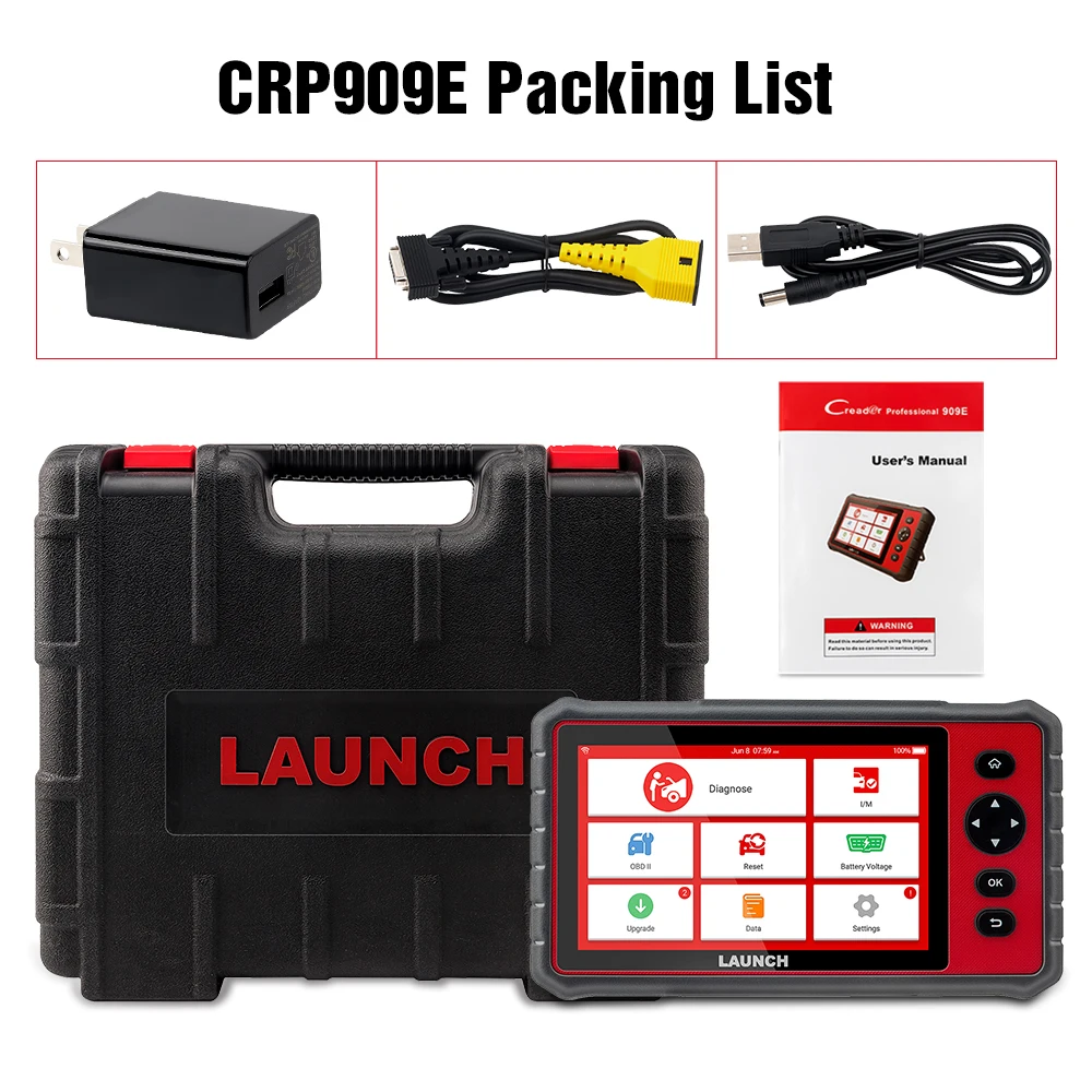 

LAUNCH X431 CRP909E OBD2 Car Diagnostic Scanner Professional OBD2 Scanner Airbag SAS TPMS EPB IMMO Reset Auto Code Reader CRP909