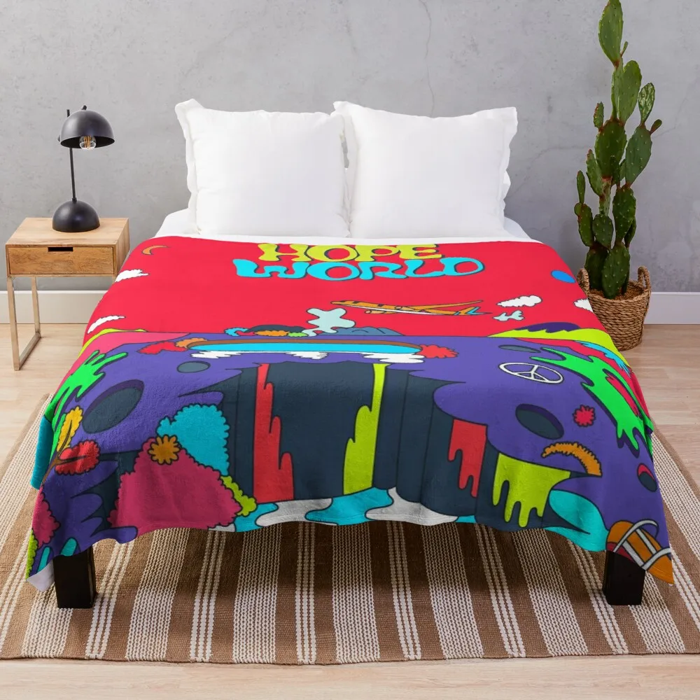 

J-Hope Hope World Album Art Throw Blanket knitted throw and blanket from fluff