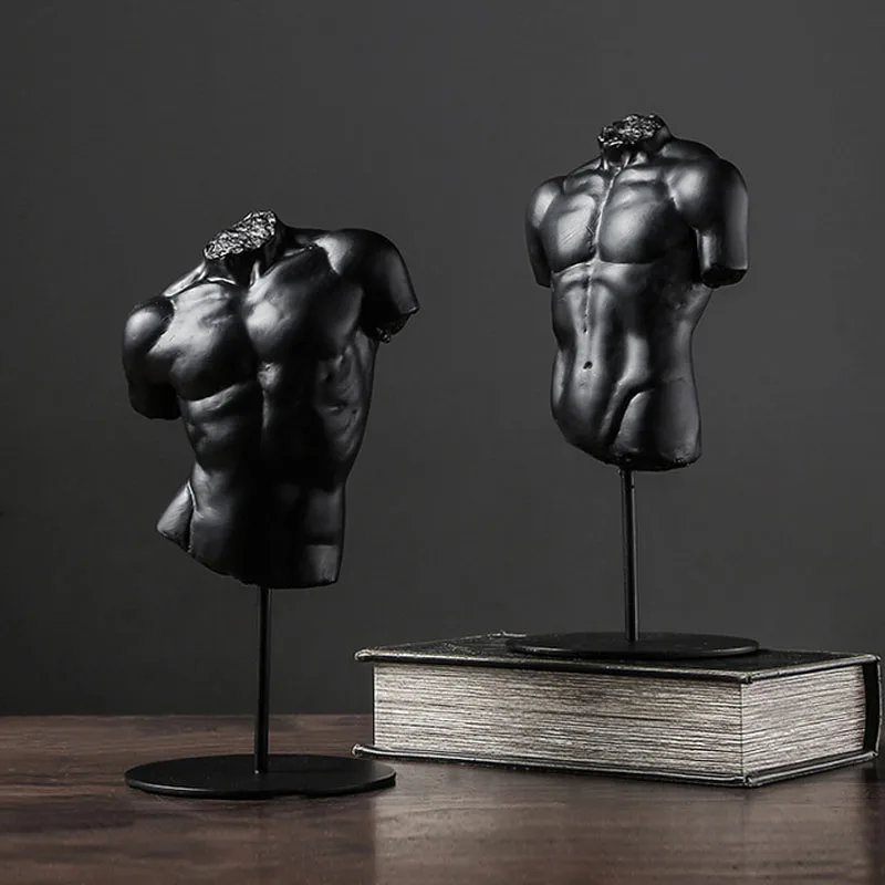 Европейский античный черный бюст скульптура аксессуары для украшения дома