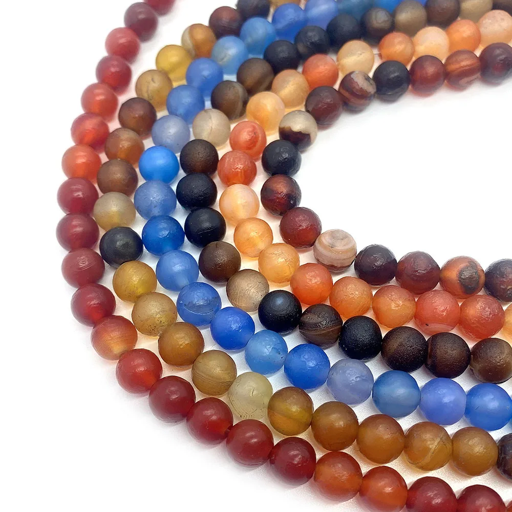 

Natural Stone Beads Agate Loose Spacer Beads for Jewelry Making DIY Bracelets Necklaces 6mm8mm10mm Round Ball Agate Accessories