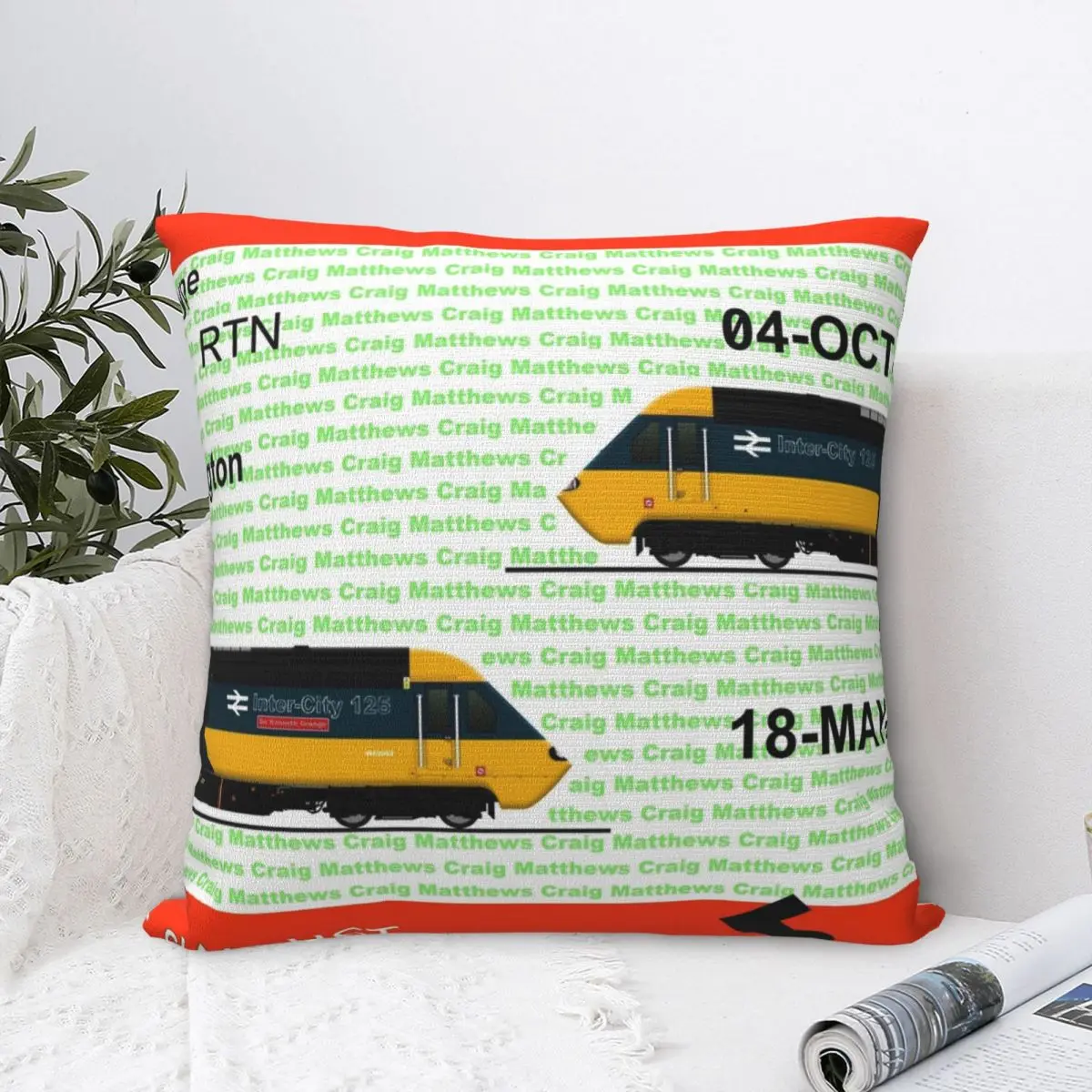 

Intercity 125 Hst Square Pillowcase Cushion Cover Comfort Pillow Case Polyester Throw Pillow cover For Home Bedroom Car