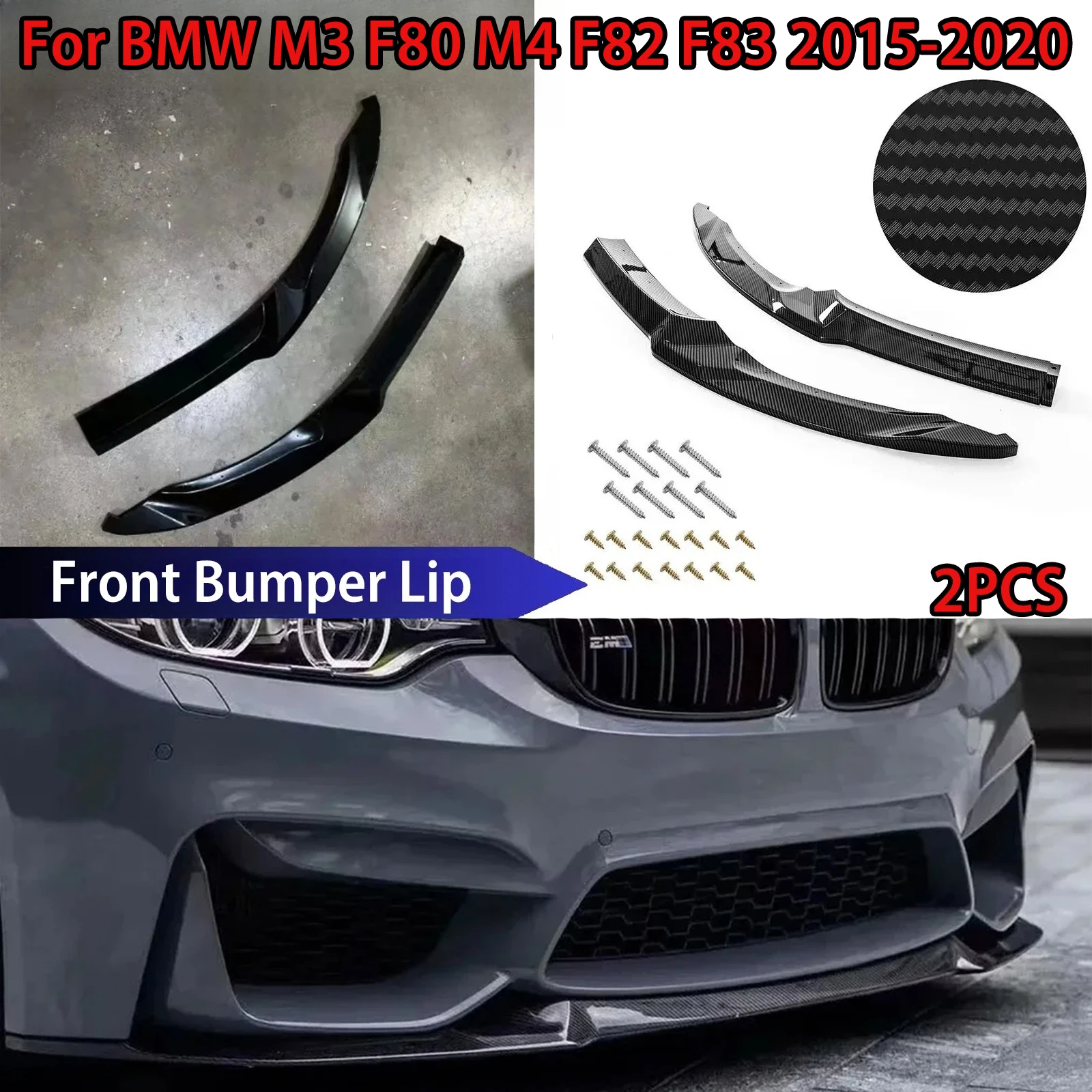 Фото Для BMW M3 F80 M4 F82 F83 2015-2020 передний бампер, губа CS, стиль, разветвитель, диффузор, спойлер, модификация, внешняя настройка, автозапчасти №1