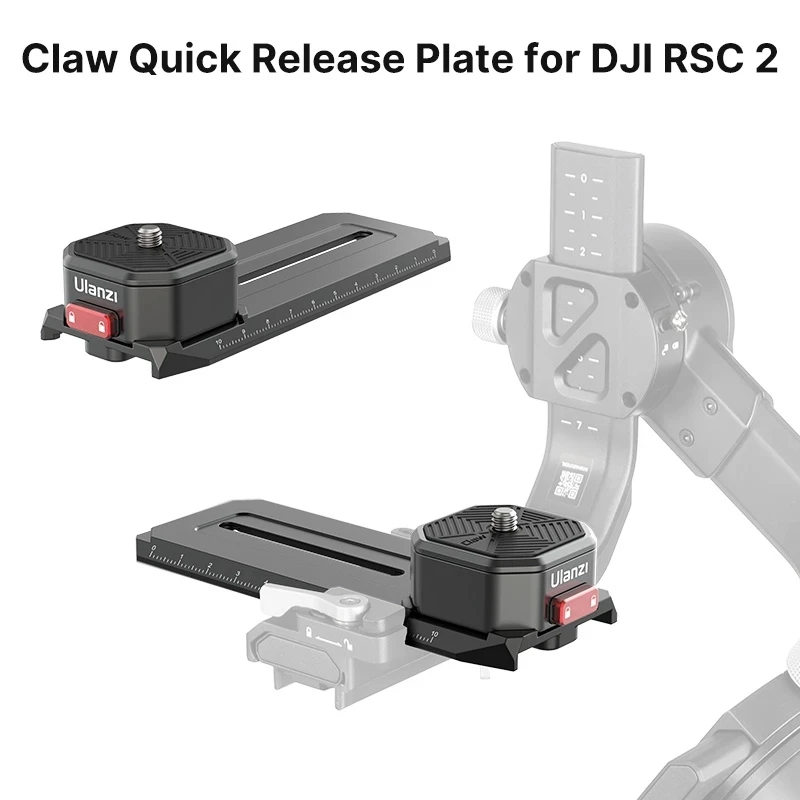 

For Ulanzi Claw Quick Release Plate for DJI RSC 2 Gimbal Stabilizer Square QR Cover Compatible With Original Lens Holder