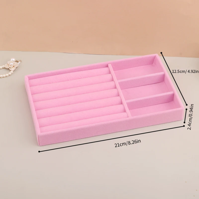 

Бархатный лоток для хранения украшений розовый