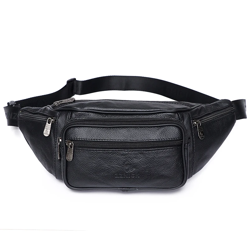 

Travel Bags Genuine Fanny Male Pouch Packs Men's Pack Bag Leather Male Waist Pack Pouch Bag Small Phone Leather Waist Belt Waist