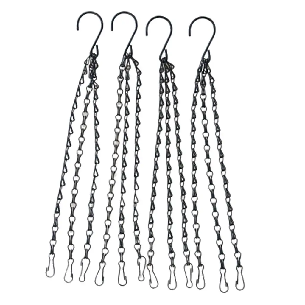

Heavy Duty 16Inch Hanging Chain Hook Flower Pot iron of garden Plant Hanger 4 Packung