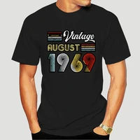 vintage august 1969 50th birthday retro 80s style t shirt novelty style authentic personalized cotton round neck shirt 3972x