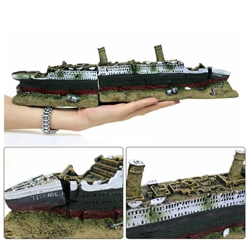 2022 аквариум ландшафтный затопленный корабль Титаник пиратский креативное