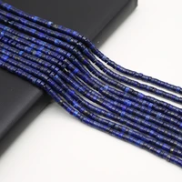 1pcs lapis lazuli natural stone faceted cylindrical beaded crafts jewelry makingdiy necklace bracelet accessories gift party38cm