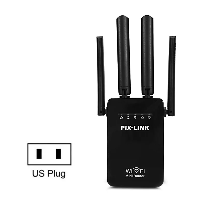 

300M Wireless Wifi Signal Repeater Amplifier Router Network Extender Wireless AP 110-220V WR09 Repeater Black