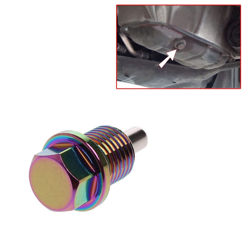 

1Pc Colorful Magnetic Oil Drain Plug Bolt Aluminum Oil Drain Sump Nut Screw M14*1.5/M12*1.25/M12*1.5 Universal Car Accessories