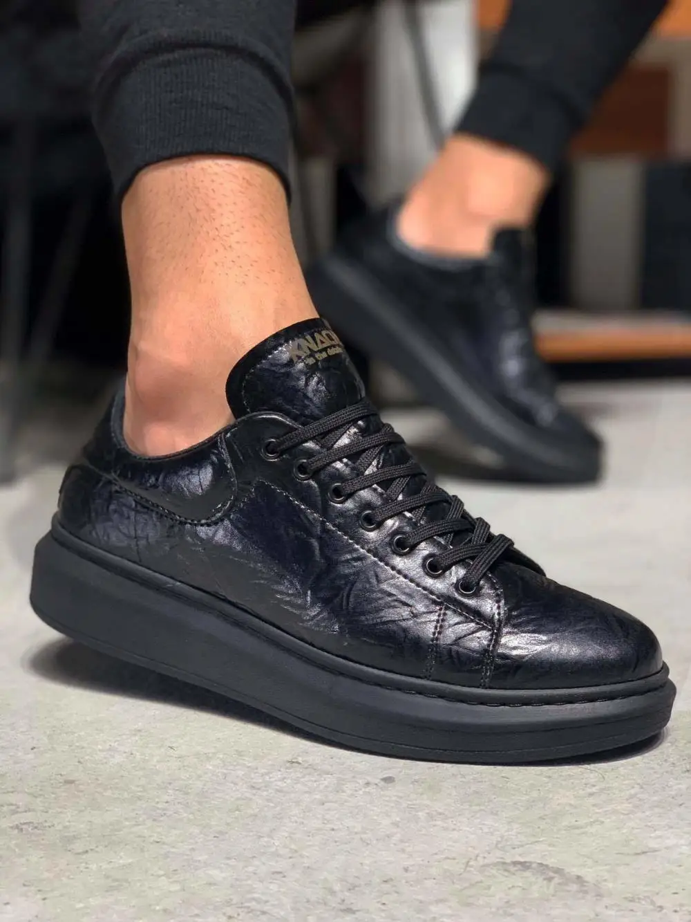 Knack high sole casual shoes 044 black sole (patterned)