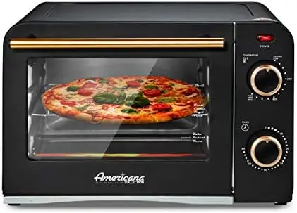 

ETO1200B Vintage Diner 50\u2019s Retro Countertop Toaster Oven, 1300W, Bake, Broil, Toast, with Temperature & Adjustable 60