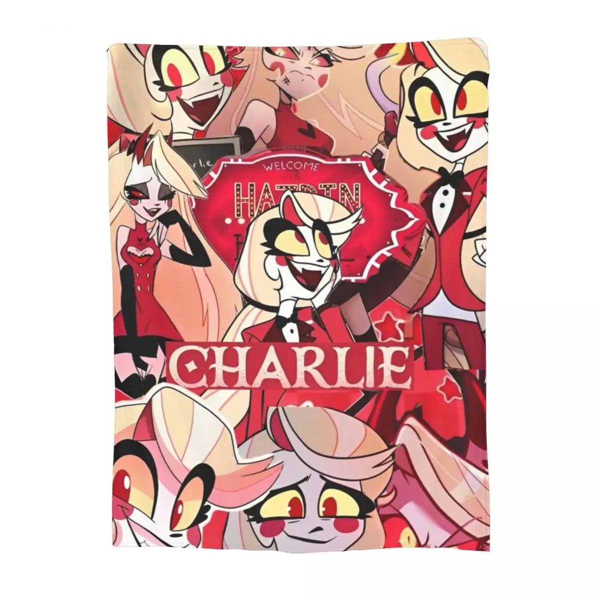 Черные комедийные шерстяные одеяла H-HazbinHotels музыкальные креативные пледы для