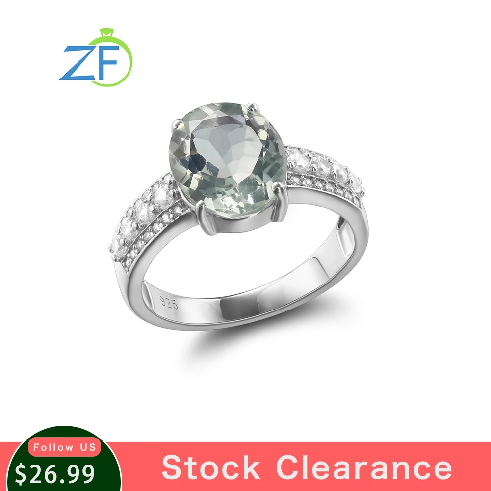 

GZ ZONGFA Original Sterling Silver Ring for Women Oval 11MM*9MM 3 Carats Natural Amethyst Gemstone Engagement Ring Fine Jewelry