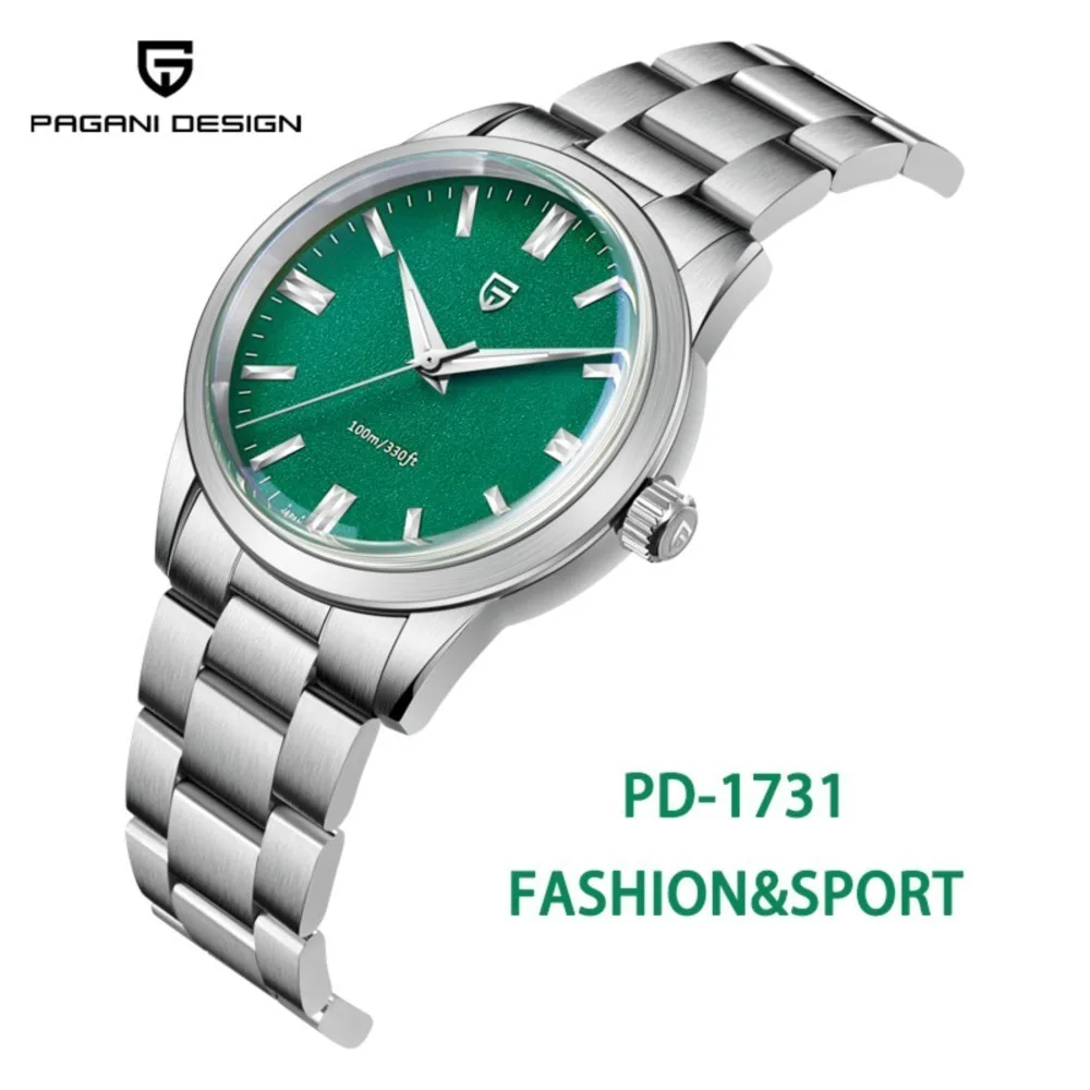 2023 PAGANI DESIGN Men's Quartz Watches VH31 Movement Sapphire Glass Stainless Steel 38MM 10Bar Scan Sport Clock Watch for Men