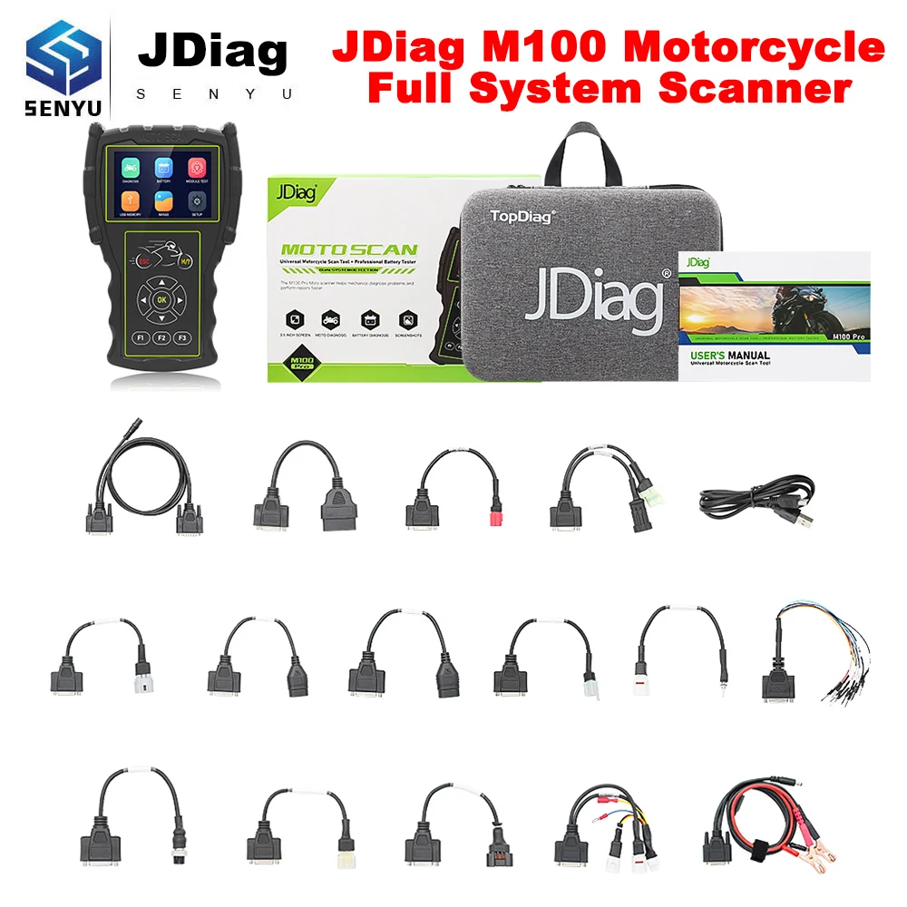 Сканер диагностический JDiag M100 для мотоциклов OBD 2 устройство считывания кодов