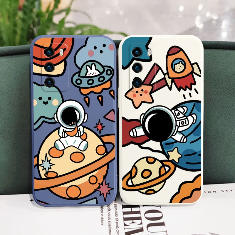 

Space Flight Phone Case For Huawei P40 P50 P30 P20 Pro Lite Nova 5t Y7A Mate 40 30 20 Pro Lite Liquid Silicone Cover