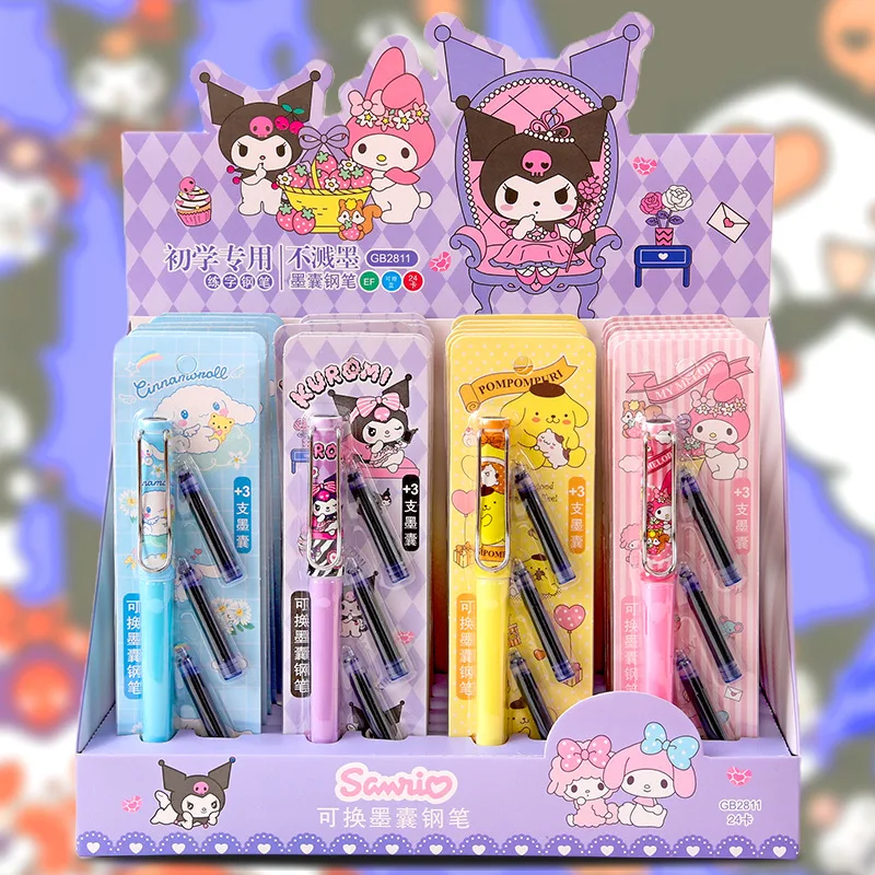 

4 Pcs Kawaii Sanrio Cartoon Pen Set Cute Pompompurin Kuromi Cinnamoroll Creative Pen Portable Multifunctional Stationery
