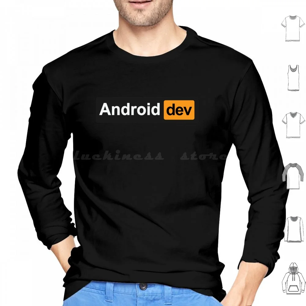

Android Dev Hoodie cotton Long Sleeve App Dev Application Developer Engineer Programming Programmer Development Code Coder