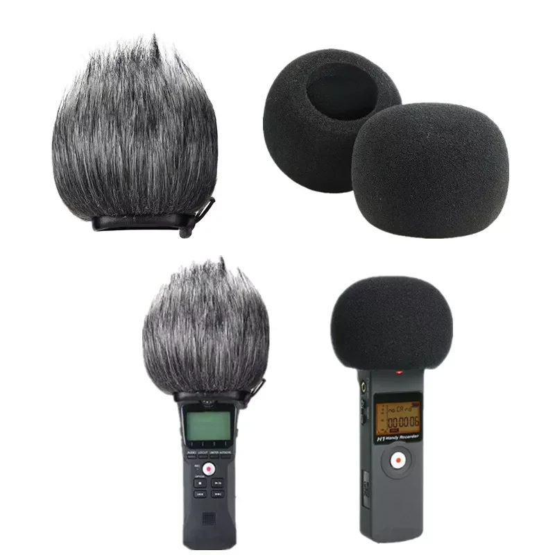 

Пушистый ветрозащитный чехол для микрофона с поролоновым фильтром, ветрозащитный чехол для Zoom H1, удобный записывающий микрофон