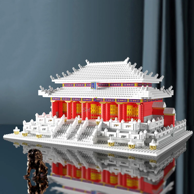 

Конструктор LZ 8049 World Architecture Hall of Superme Harmony Taihe Palace, миниатюрные алмазные блоки, конструктор для детей, без коробки