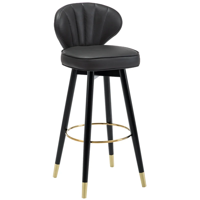 

Xl Solid Wood Home Backrest Modern Simple Rotating Bar-Stool Batai High ..