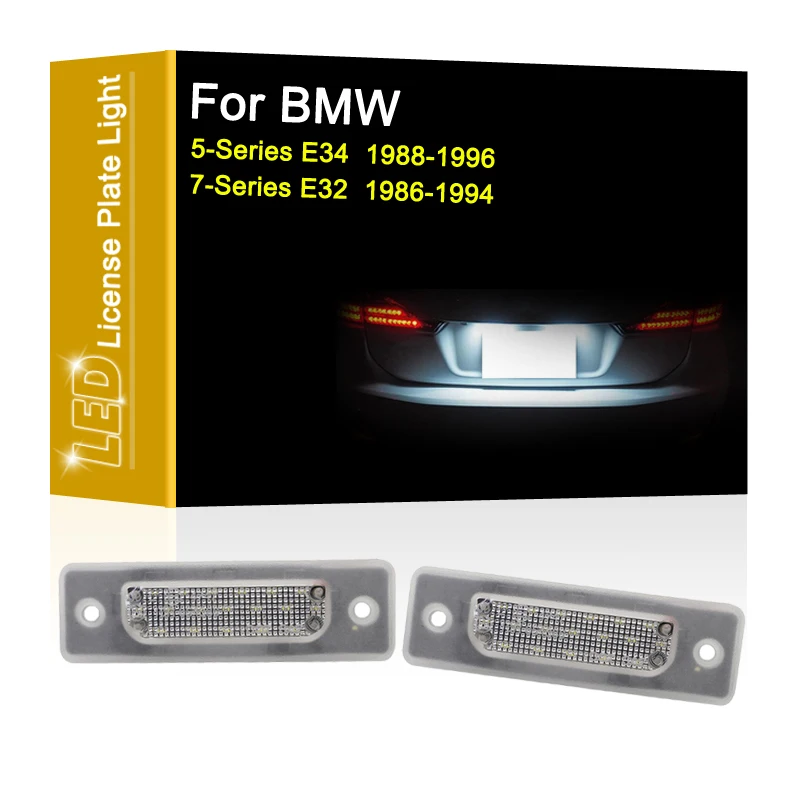 

12V LED Number Plate Lamp For BMW 5-Series E34 1988-1996 7-Series E32 1986-1994 White License Plate Light Assembly