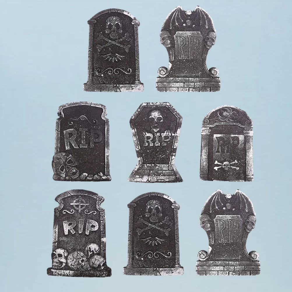 

RIP Graveyard Tombstones ( 8 Pack ), Headstone Random Style