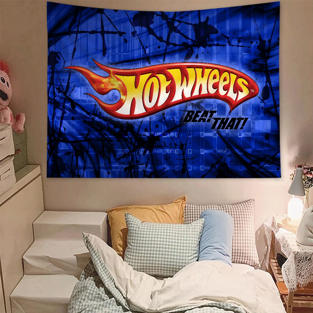 H-Hot W-Wheels Printed Large Wall Tapestry Hanging Tarot Hippie Rugs Dorm Art Home Decor