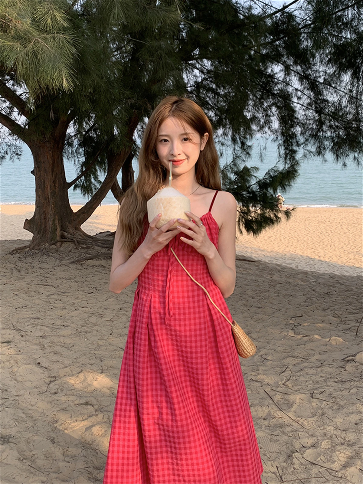 

Женская Повседневная юбка в шотландскую клетку, с подтяжками, в японском стиле, весна-лето 2023