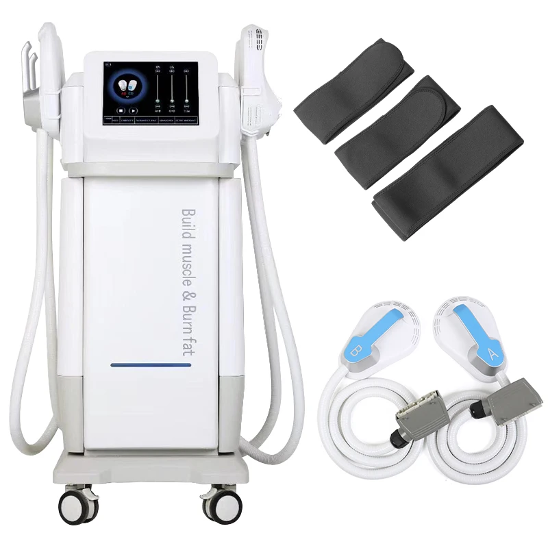 

Muscle Stimulation Device Massage Body Slimming Machine 2 Handle Ems Muscle Stimulator Electromagnetic EMslim Machin Free Logo M