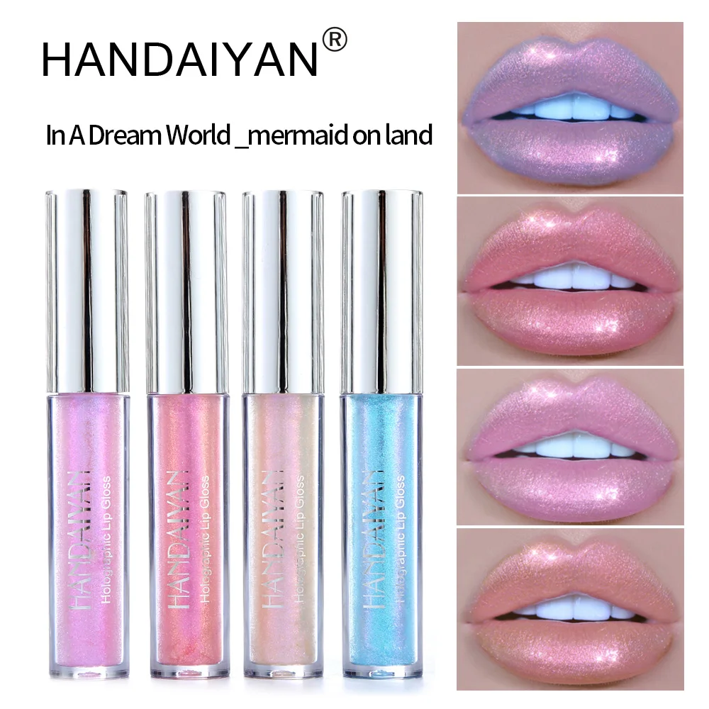 

HANDAIYAN Polarized Lip Gloss Longlasting Mermaid Glitter Lipstick Waterproof Moisturize Jelly Luminous Glitter Lipgloss Makeup