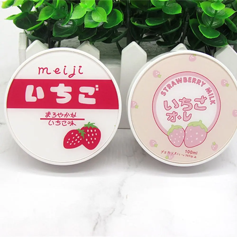 

Japanese Cute Strawberry Round Contact Lens Case with Mirror Storage Box Lens Container Gift Cute Cartoon Eye Contacts Case