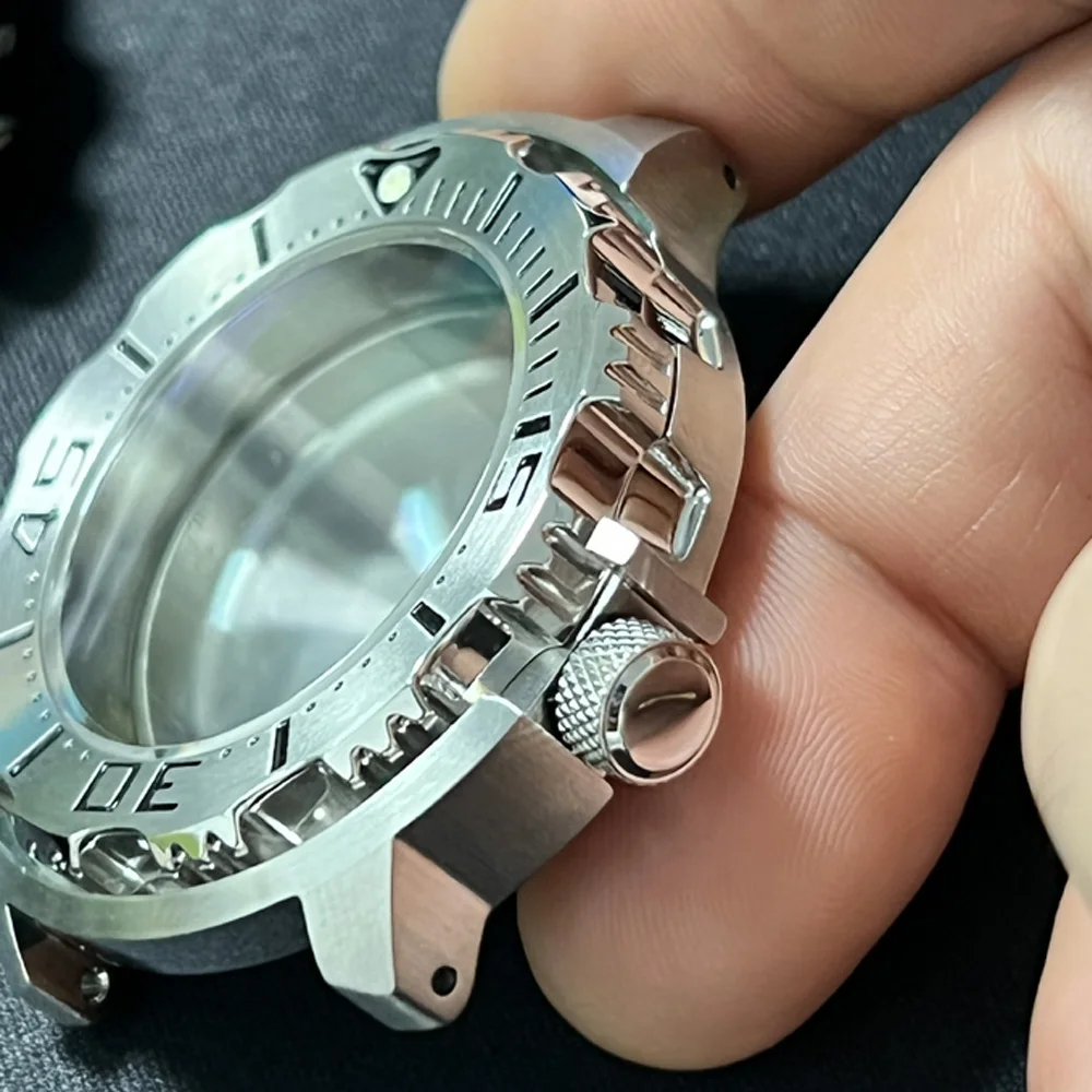 Heimdallr Watch Modify Parts Solid 45.5mm Stainless Steel Monster Case Sapphire Glass Rotating Bezel Fit NH35/36 Movement