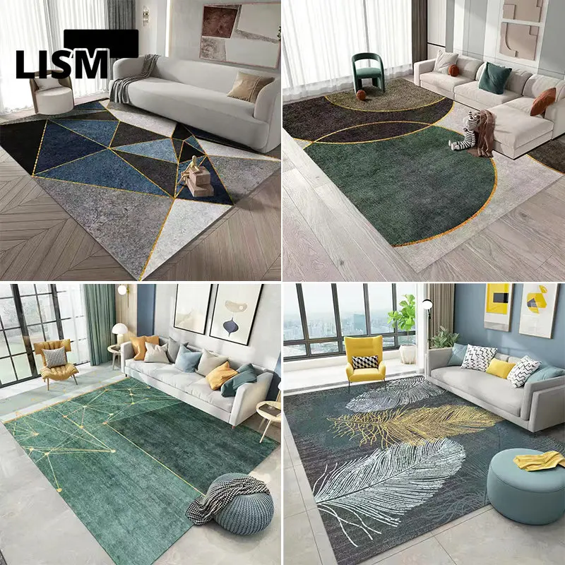 

Nordic Geometric Carpet Living Room Washable Anti-slip Floor Mats Modern Minimalist Sofa Coffee Table Area Rugs Kids Bedroom