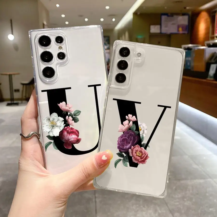 L ljubal Letter S-X Прозрачный мягкий чехол для Samsung Galaxy S24 S25 Ultra S20 FE S21 S22 Plus S23 Note 20