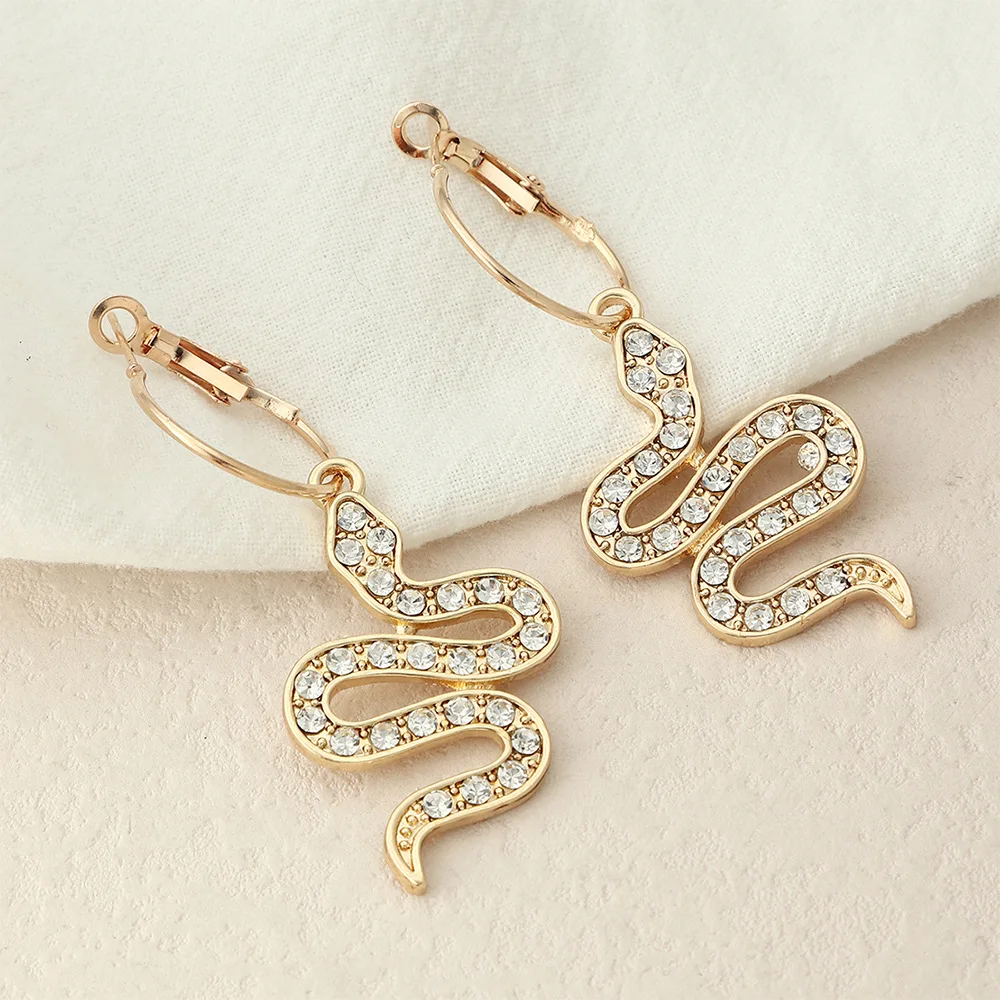 

Trendy Crystals Vintage Snake Shape Dangle Earrings for Women Girl Retro Drop Earrings Cute Small Object Earring Jewelry Bijoux